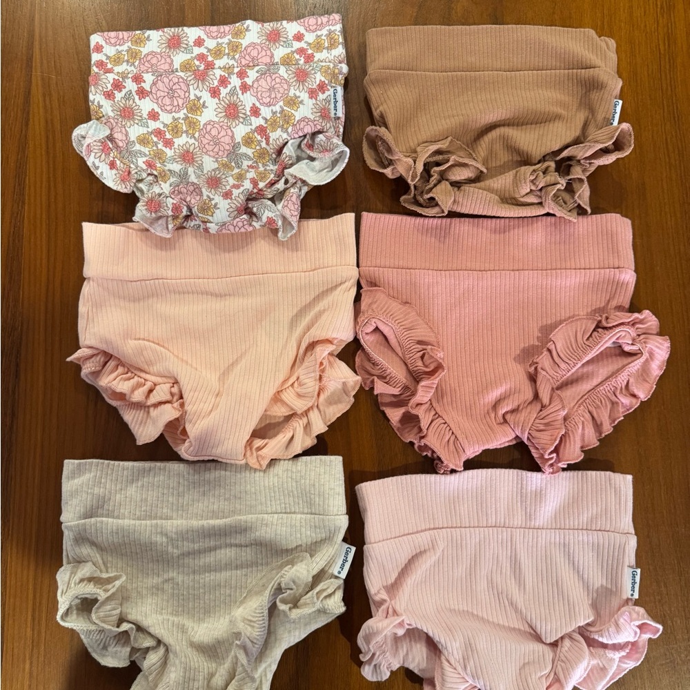 Gerber Floral and Solid Diaper Covers Set